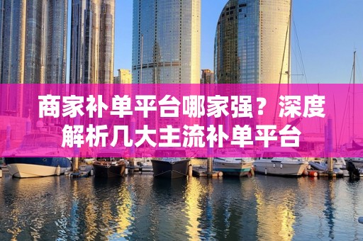 商家补单平台哪家强？深度解析几大主流补单平台
