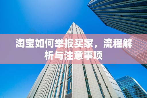 淘宝如何举报买家，流程解析与注意事项