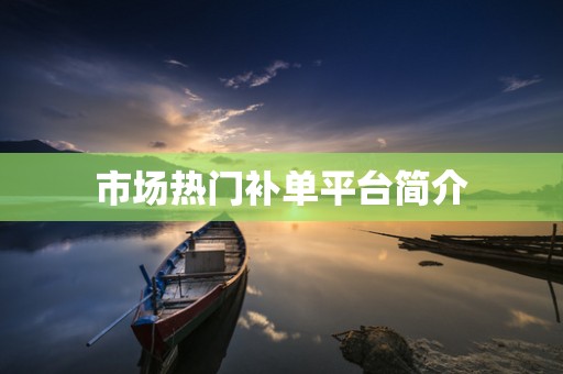 市场热门补单平台简介