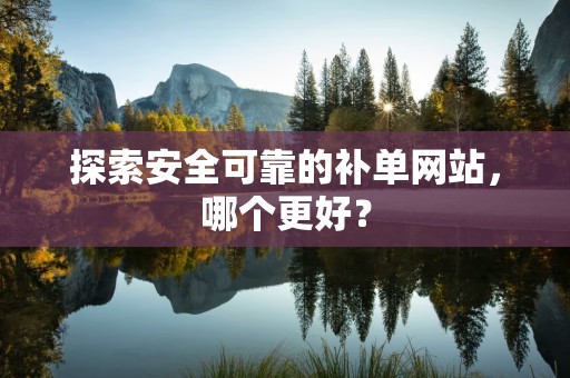 探索安全可靠的补单网站，哪个更好？