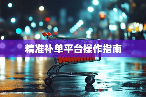 精准补单平台操作指南