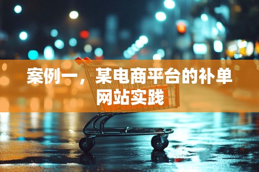 案例一，某电商平台的补单网站实践