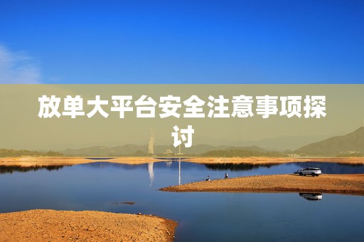 放单大平台安全注意事项探讨