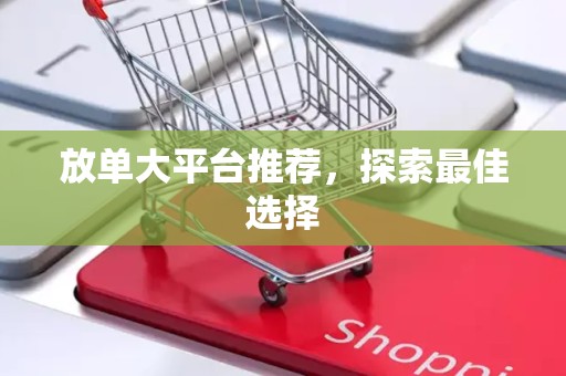 放单大平台推荐，探索最佳选择