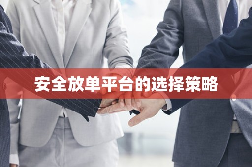 安全放单平台的选择策略