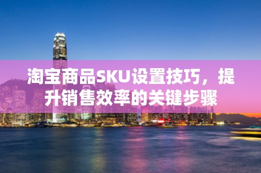淘宝商品SKU设置技巧，提升销售效率的关键步骤