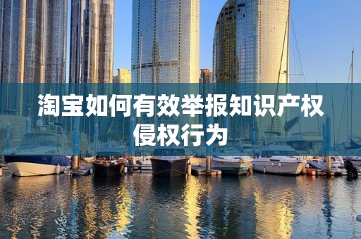 淘宝如何有效举报知识产权侵权行为