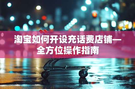 淘宝如何开设充话费店铺—全方位操作指南
