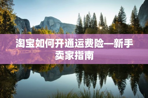 淘宝如何开通运费险—新手卖家指南