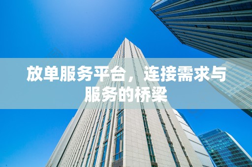 放单服务平台，连接需求与服务的桥梁
