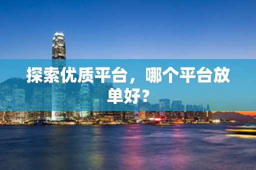 探索优质平台，哪个平台放单好？
