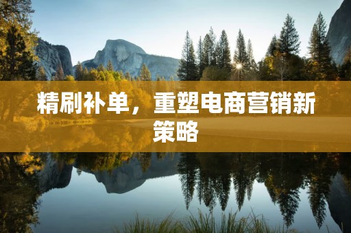 精刷补单，重塑电商营销新策略