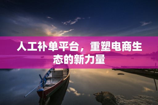 人工补单平台，重塑电商生态的新力量