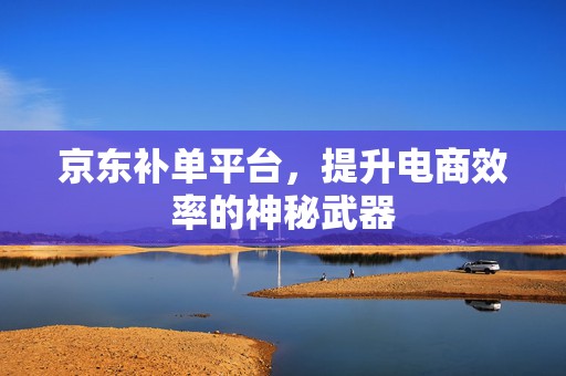 京东补单平台，提升电商效率的神秘武器