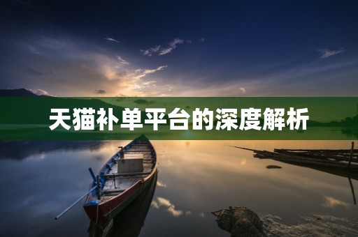 天猫补单平台的深度解析