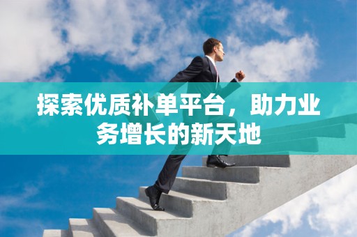 探索优质补单平台，助力业务增长的新天地