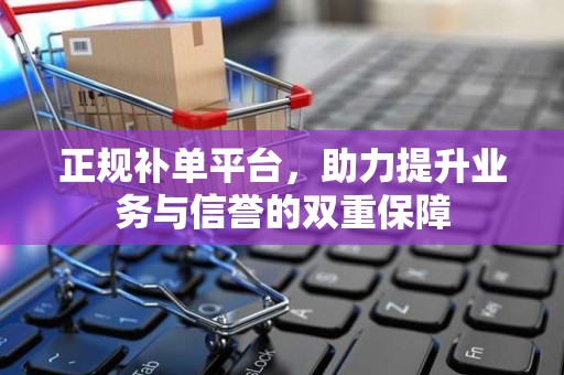 正规补单平台，助力提升业务与信誉的双重保障