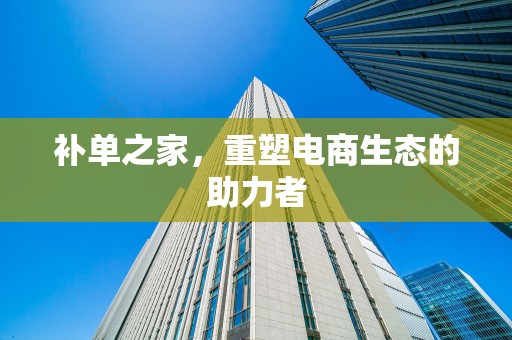 补单之家，重塑电商生态的助力者