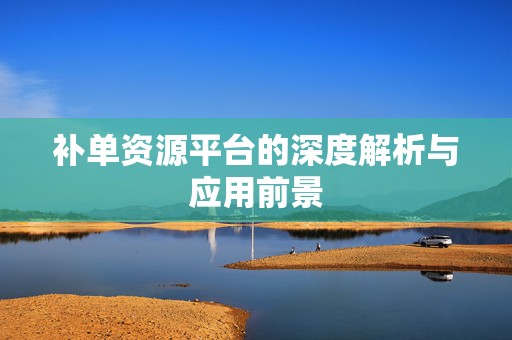 补单资源平台的深度解析与应用前景