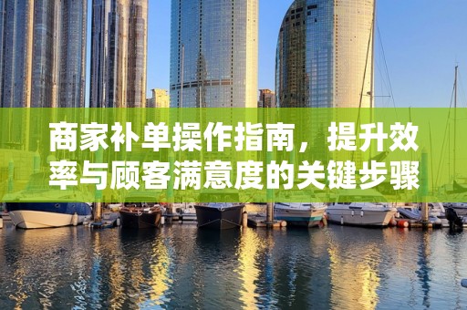商家补单操作指南，提升效率与顾客满意度的关键步骤