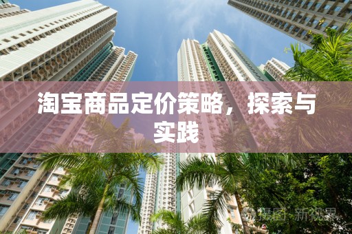 淘宝商品定价策略，探索与实践