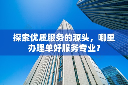 探索优质服务的源头，哪里办理单好服务专业？