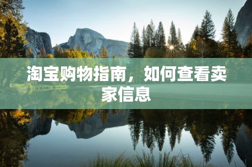 淘宝购物指南，如何查看卖家信息