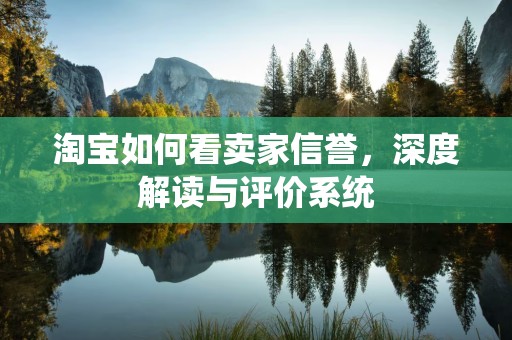 淘宝如何看卖家信誉，深度解读与评价系统