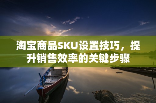 淘宝商品SKU设置技巧，提升销售效率的关键步骤