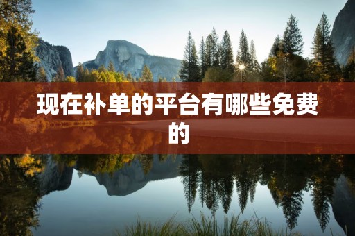 现在补单的平台有哪些免费的