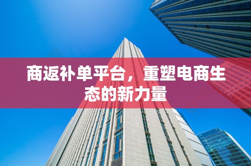 商返补单平台，重塑电商生态的新力量