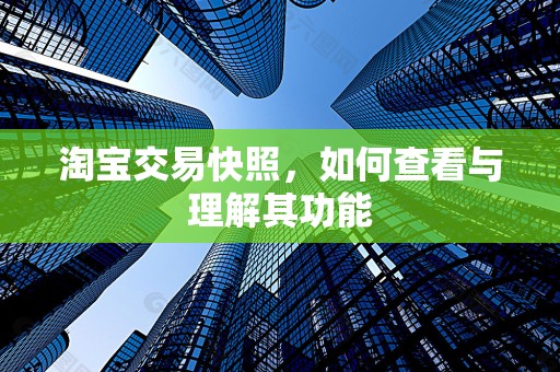 淘宝交易快照，如何查看与理解其功能
