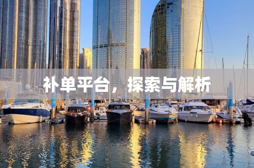 补单平台，探索与解析