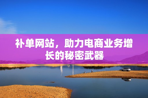 补单网站，助力电商业务增长的秘密武器