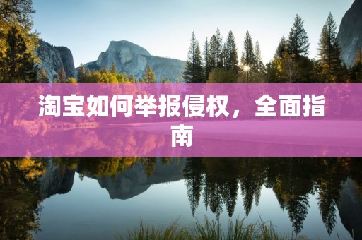 淘宝如何举报侵权，全面指南