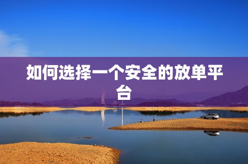 如何选择一个安全的放单平台