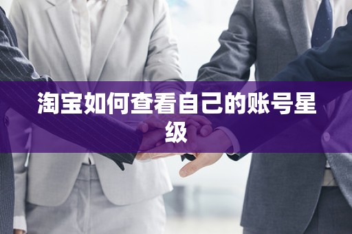 淘宝如何查看自己的账号星级