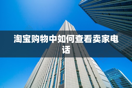 淘宝购物中如何查看卖家电话