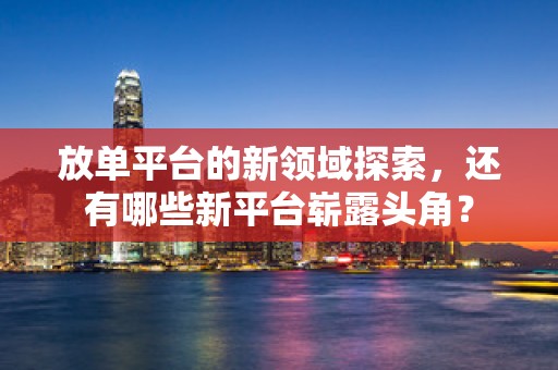 放单平台的新领域探索，还有哪些新平台崭露头角？