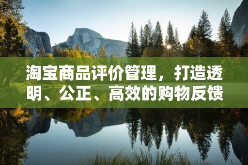 淘宝商品评价管理，打造透明、公正、高效的购物反馈体系