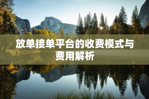 放单接单平台的收费模式与费用解析