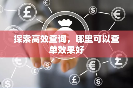 探索高效查询，哪里可以查单效果好