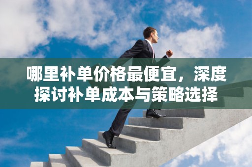哪里补单价格最便宜，深度探讨补单成本与策略选择
