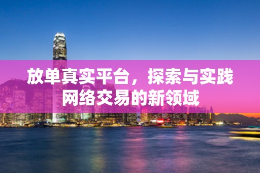 放单真实平台，探索与实践网络交易的新领域