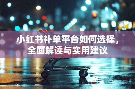 小红书补单平台如何选择，全面解读与实用建议