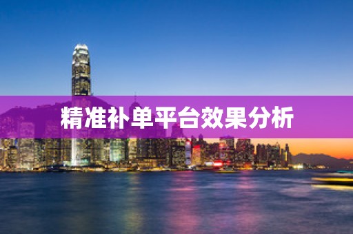 精准补单平台效果分析