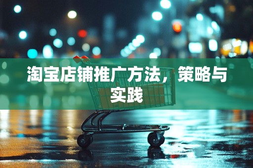 淘宝店铺推广方法，策略与实践