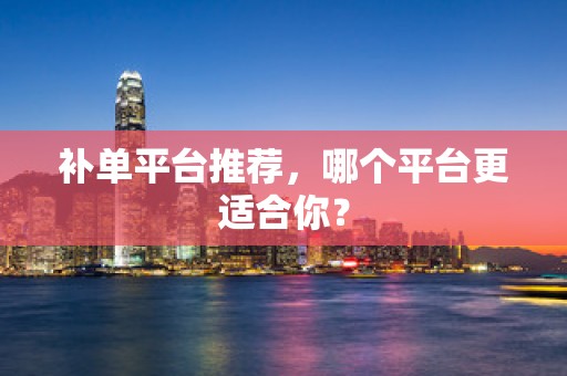补单平台推荐，哪个平台更适合你？