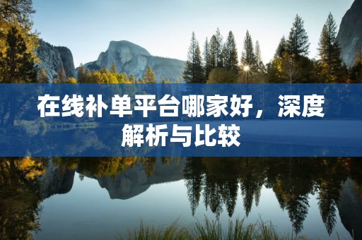 在线补单平台哪家好，深度解析与比较