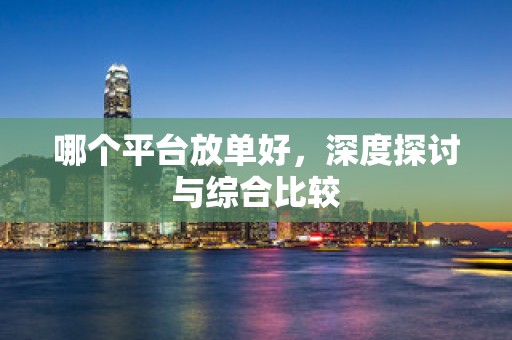 哪个平台放单好，深度探讨与综合比较